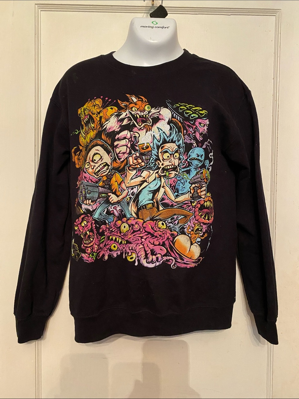 Rick and Morty Ripple Junction Men Sweatshirt S Black Brian Allen Illustration i